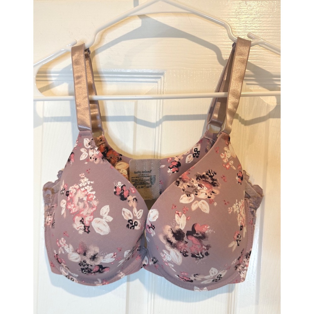 Kathy Ireland Floral Bra Lightly Padded Adjustable Straps‎ 36DD